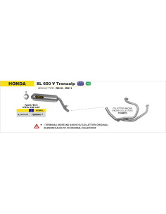 Collecteurs ARROW - non homologués - HONDA XL 650 V TRANSALP 2000-2007