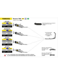 Collecteurs racing ARROW en inox - non homologués - YAMAHA TENERÉ 700 2019-2020