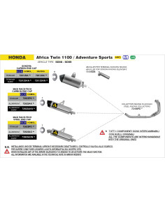 Collecteurs racing ARROW - non homologués - HONDA AFRICA TWIN CRF 1100 L 2020-2023