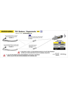 Collecteur racing ARROW en inox avec power bomb - non homologué - HUSQVARNA