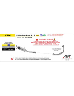 Collecteur racing ARROW - non homologué - KTM 390 ADVENTURE R / X - 390 ENDURO R / SMC-R 2025-2026