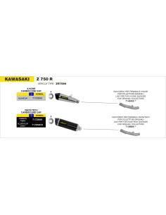 Raccord ARROW pour silencieux Race-Tech - KAWASAKI Z 750 2007-2014 - Z 750 R 2011-2014