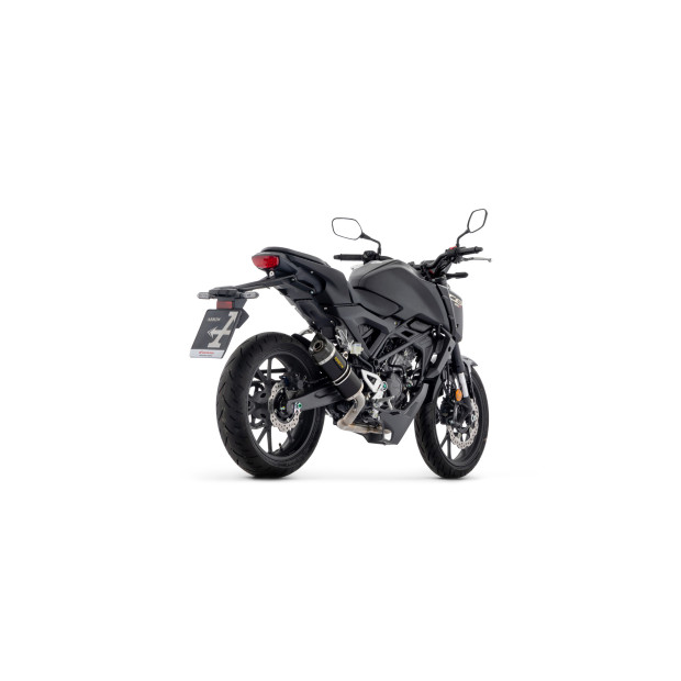 Ligne complète racing ARROW avec silencieux Thunder en alu noir avec embout carbone - non homologuée - HONDA CB 125 R 2024-2026