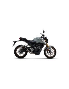 Ligne complète ARROW avec silencieux Thunder en aluminium noir avec embout carbone - homologuée CE - HONDA CB 125 R 2021-2024