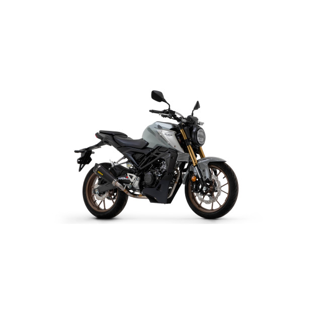 Ligne complète ARROW avec silencieux X-Kone en inox noir avec embout carbone - homologuée CE - HONDA CB 125 R 2021-2024