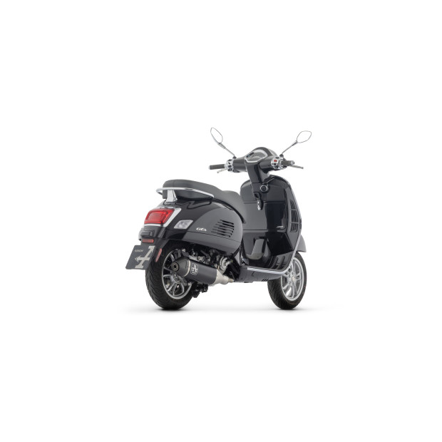 Ligne d'échappement complète racing ARROW avec silencieux Urban en aluminium noir avec embout carbone - non homologuée - PIAGGIO