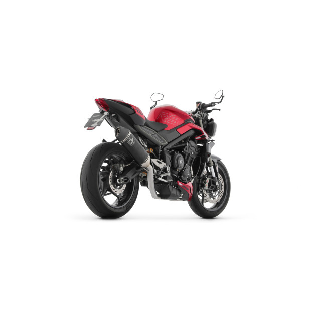 Ligne complète racing ARROW avec silencieux Veloce en aluminium noir avec embout aluminium - non homologuée - TRIUMPH