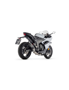 Ligne complète racing ARROW silencieux Veloce en alu noir avec embout carbone - non homologuée - TRIUMPH DAYTONA 660 2024-2026 2