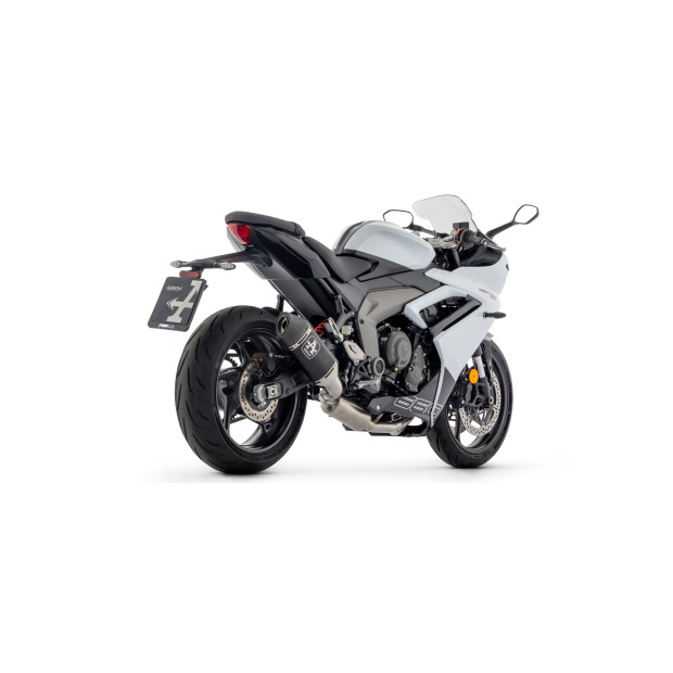 Ligne complète racing ARROW silencieux Veloce en alu noir avec embout carbone - non homologuée - TRIUMPH DAYTONA 660 2024-2026