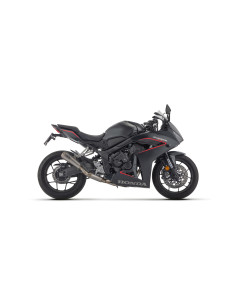 Ligne d'échappement complète racing ARROW avec silencieux Pro-Race dark en inox noir avec embout inox - non homologuée - HONDA