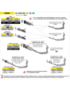 Ligne d'échappement complète ARROW COMPETITION SBK en titane avec embout carbone - non homologuée - BMW