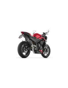 Ligne complète ARROW silencieux Veloce en alu noir avec embout carbone - homologuée CE - TRIUMPH STREET TRIPLE 765 RS 2023-2024 2