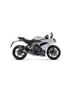 Ligne complète ARROW avec silencieux Veloce en alu noir avec embout carbone - homologuée CE - TRIUMPH DAYTONA 660 2024-2026