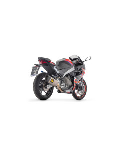 Ligne complète ARROW avec silencieux Pista en titane noir avec embout carbone - homologuée CE - APRILIA RS 457 2024-2026 2
