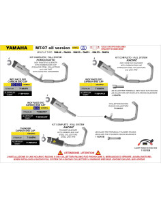 Ligne complète ARROW avec silencieux Indy Race EVO en titane avec embout carbone - homologuée CE - YAMAHA MT-07 2025-2026 2