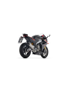 Ligne complète ARROW avec silencieux Indy Race EVO en aluminium noir avec embout carbone - non homologuée - APRILIA 2