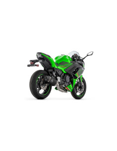 Ligne d'échappement complète ARROW avec silencieux Veloce en aluminium noir avec embout carbone - homologuée CE - KAWASAKI 2