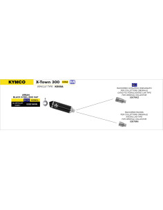 Raccord racing ARROW pour pot Urban - non homologué - KYMCO X-TOWN 300 2017-2020