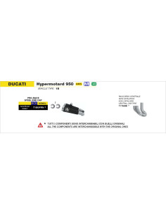 Raccord non catalysé ARROW - non homologué - DUCATI HYPERMOTARD 950 / 950 SP 2022-2024