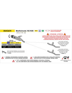 Raccord non catalysé ARROW en inox - non homologué - DUCATI MULTISTRADA V2 / V2S 2025-2026