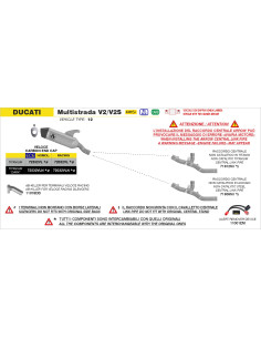 Raccord non catalysé ARROW en titane - non homologué - DUCATI MULTISTRADA V2 / V2S 2025-2026