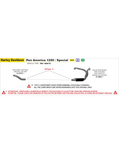 Raccord non catalysé ARROW - non homologué - HARLEY-DAVIDSON PAN AMERICA 1250 2020-2024