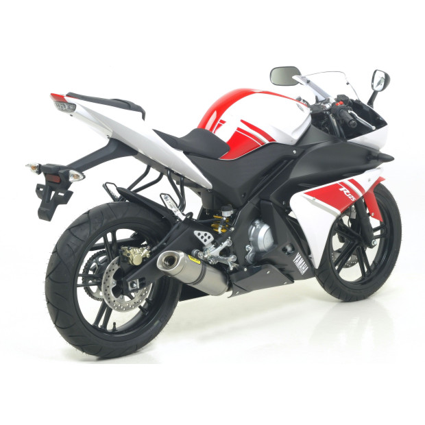 Silencieux d'échappement ARROW Street Thunder en aluminium noir avec embout carbone - homologué CE - YAMAHA YZF-R 125 2008-2018