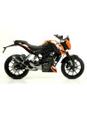 Silencieux ARROW Street Thunder en aluminium noir avec embout inox - homologué CE - KTM DUKE 125 2011-2016 - DUKE 200 2011-2014