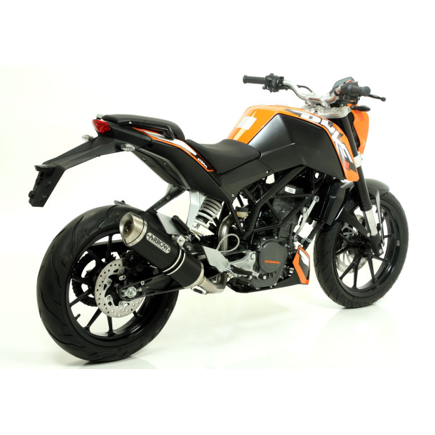 Silencieux ARROW Street Thunder en aluminium noir avec embout inox - homologué CE - KTM DUKE 125 2011-2016 - DUKE 200 2011-2014