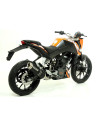 Silencieux ARROW Street Thunder en aluminium noir avec embout inox - homologué CE - KTM DUKE 125 2011-2016 - DUKE 200 2011-2014