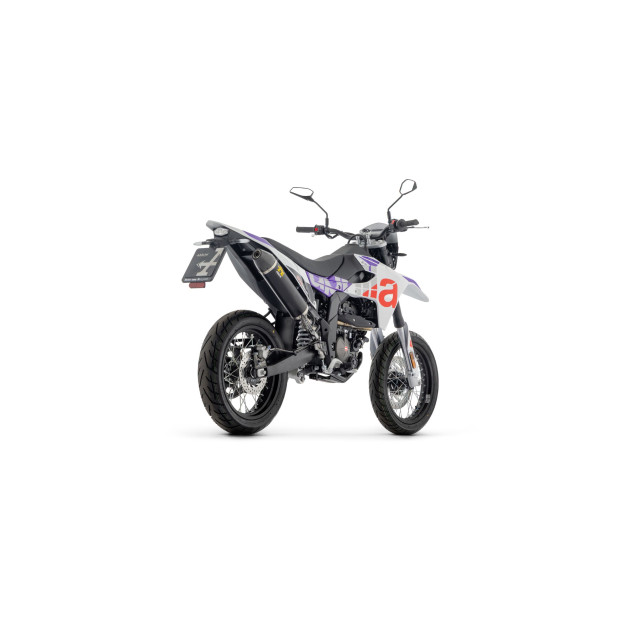 Silencieux ARROW Thunder en aluminium noir avec embout carbone - non homologué - APRILIA RX / SX 125 2025-2026 (réf. 52013AKN)