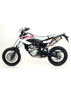 Silencieux d'échappement ARROW Street Thunder en aluminium noir avec embout inox - homologué CE - YAMAHA WR 125 R/X 2009-2016