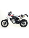 Silencieux d'échappement ARROW Street Thunder en aluminium noir avec embout inox - homologué CE - YAMAHA WR 125 R/X 2009-2016