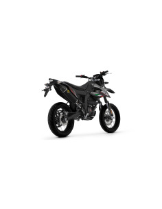 Silencieux d'échappement ARROW Thunder en aluminium noir avec embout carbone - homologué CE - APRILIA RX / SX 125 2021-2024 2