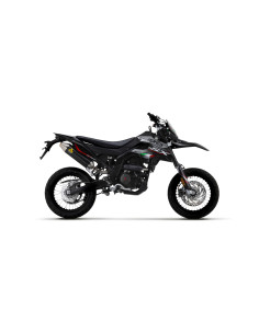Silencieux d'échappement ARROW Thunder en aluminium noir avec embout inox - homologué CE - APRILIA RX / SX 125 2021-2024