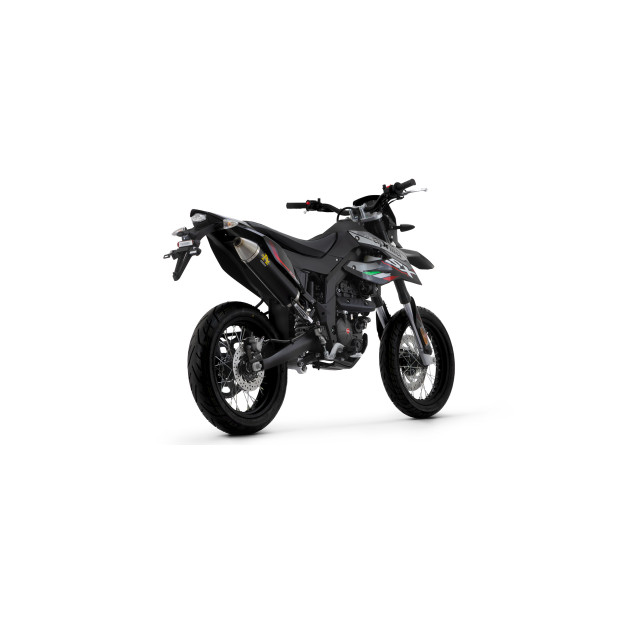 Silencieux d'échappement ARROW Thunder en aluminium noir avec embout inox - homologué CE - APRILIA RX / SX 125 2021-2024