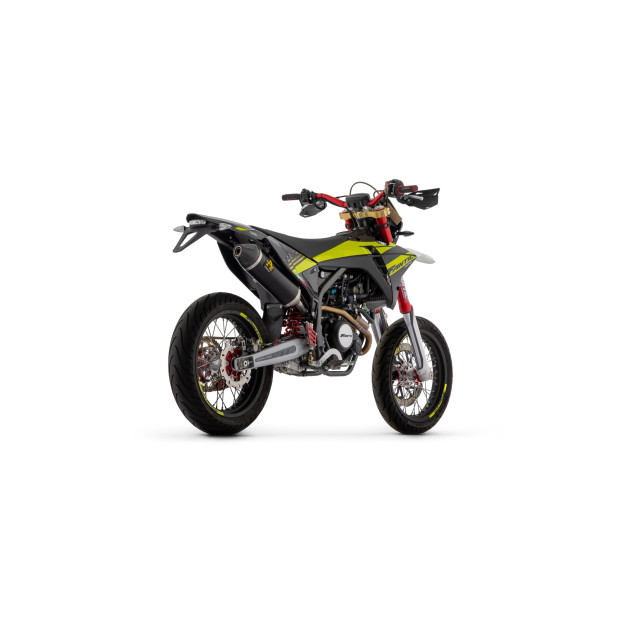 Silencieux ARROW Thunder en aluminium noir avec embout en carbone - homologué CE - FANTIC MOTOR XEF / XMF 125 2023-2024