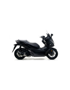 Silencieux d'échappement ARROW Urban en aluminium noir avec embout inox noir - homologué CE - HONDA FORZA 125 2015-2020