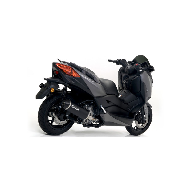 Silencieux d'échappement ARROW Urban en aluminium noir avec embout inox noir - homologué CE - YAMAHA XMAX 300 2017-2020