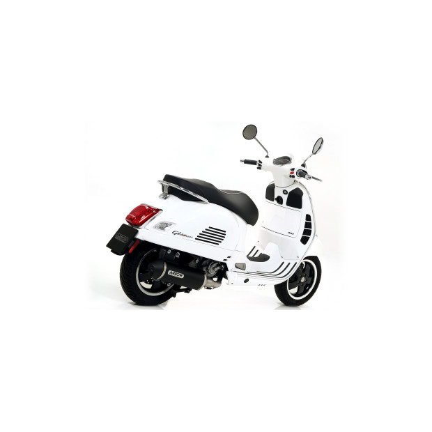 Silencieux d'échappement ARROW Urban en aluminium noir avec embout inox noir - homologué CE - PIAGGIO (réf. 53525ANN)