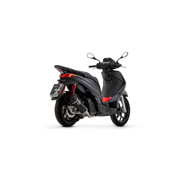 Silencieux d'échappement ARROW Urban en aluminium noir avec embout inox noir - homologué CE - PIAGGIO (réf. 53535ANN)
