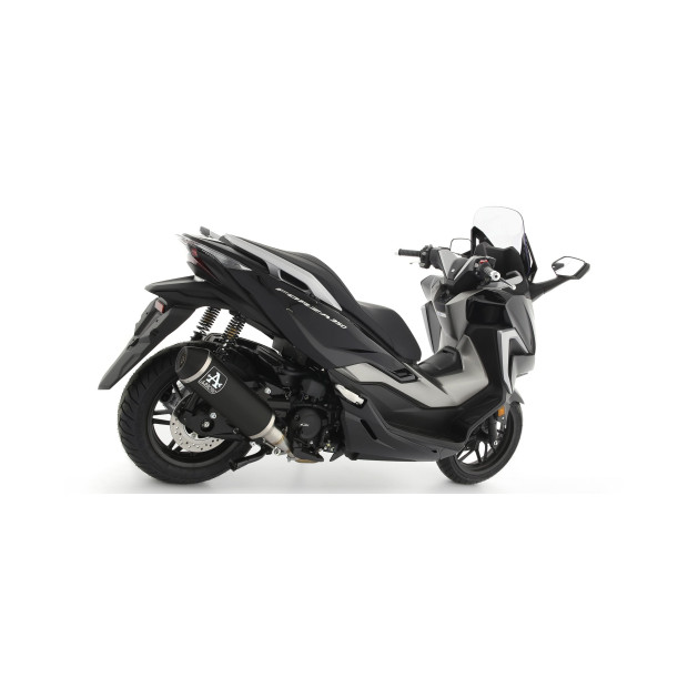 Silencieux ARROW Urban en aluminium noir avec embout carbone - homologué CE - HONDA FORZA 350 2021-2024 - SH 350 2021-2023