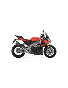Silencieux d'échappement ARROW Pista avec raccord en titane en titane noir avec embout carbone - non homologué - APRILIA