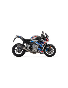 Silencieux d'échappement ARROW Pista en titane noir avec embout carbone - homologué CE - BMW