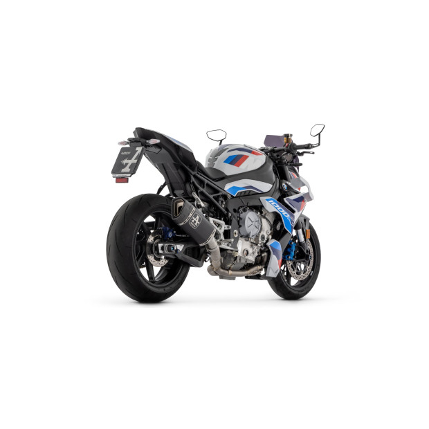 Silencieux d'échappement ARROW Pista en titane noir avec embout carbone - homologué CE - BMW