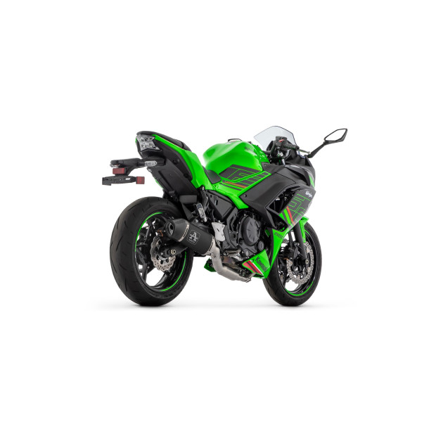 Silencieux ARROW Veloce en aluminium noir avec embout carbone - homologué CE - KAWASAKI NINJA 650 - Z 650 2024-2026