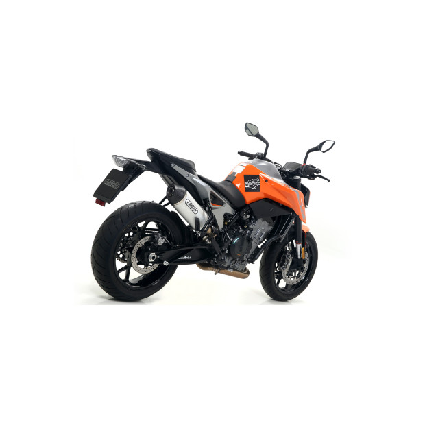 Silencieux d'échappement ARROW GP2 en inox noir avec embout inox - homologué CE - KTM 790 DUKE 2018-2023 - 890 DUKE R 2020-2023