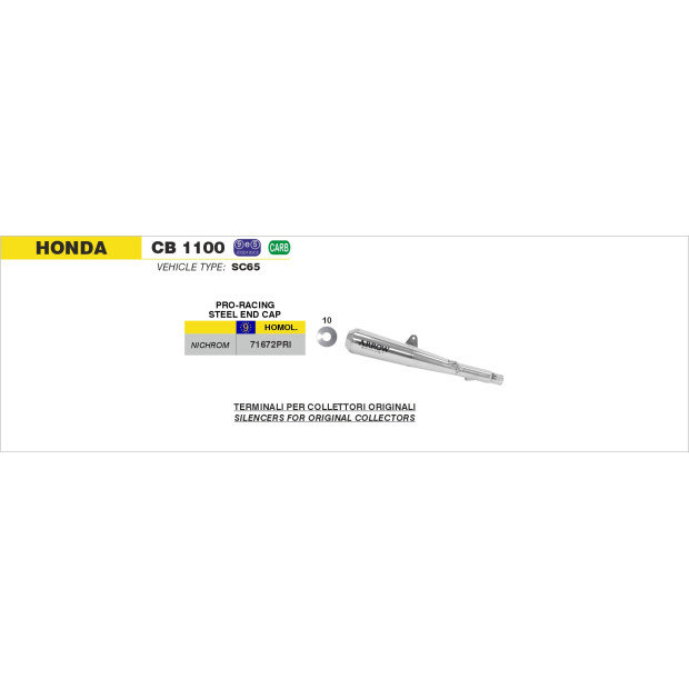 Silencieux d'échappement ARROW Pro-Racing en inox - homologué CE - HONDA CB 1100 2013-2016
