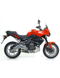 Silencieux d'échappement ARROW Maxi Race-Tech en aluminium noir avec embout inox - homologué CE - KAWASAKI