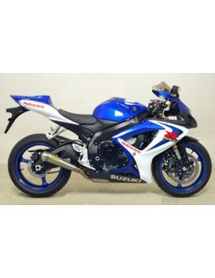 Silencieux ARROW Street Thunder en aluminium noir avec embout inox - homologué CE - SUZUKI GSX-R 600 IE - GSX-R 750 IE 2006-2007